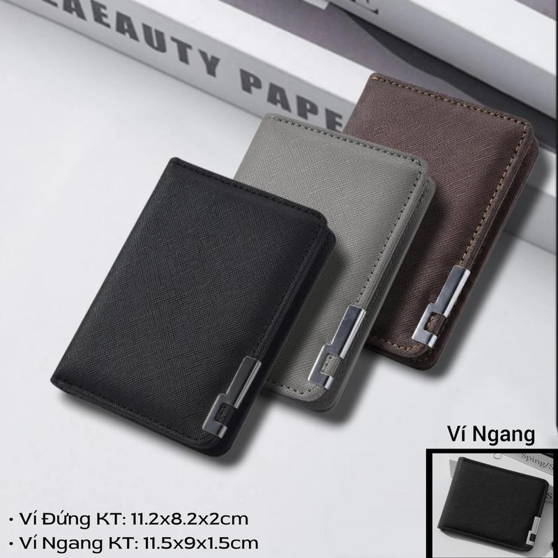 Thiết Kế thời trang đựng tiền giấy tờ loại thẻ cứng, Được Làm Bằng Chất Liệu Da PU Chất Lượng Cao, Kích Thước 11.2 x 8.2 x 2cm, Bảo Hành 12 Tháng