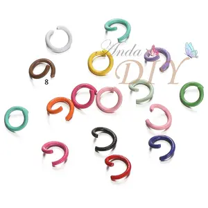 100pcs/1.2x8mm lot Cincin split logam berwarna permen yang menghubungkan bahan aksesori diy cincin