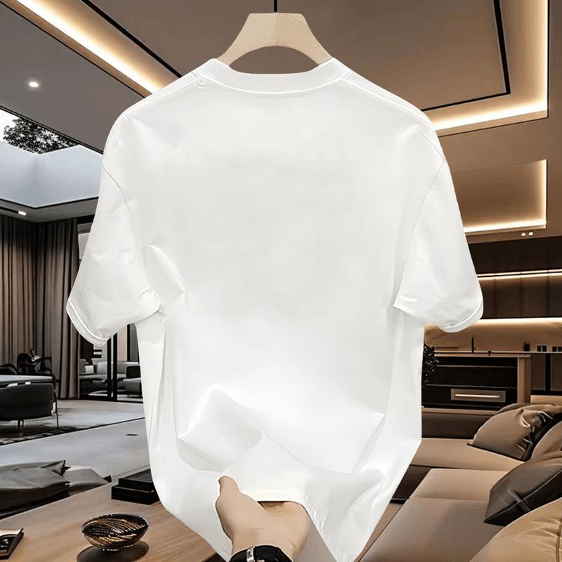 Áo thun cotton 300 gram, cổ tròn, tay lửng, giá phải chăng, in hình cao cấp, dành cho cặp đôi, H-1406, mùa hè 2025, hàng mới về, dành cho nam và nữ, cơ sở 3