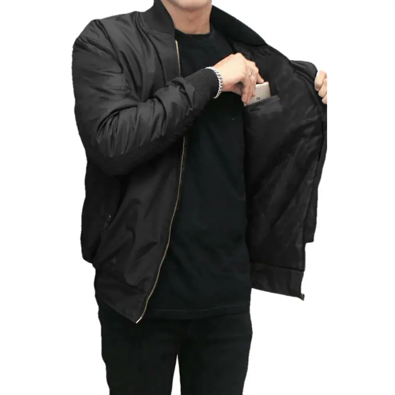 Red Flags Jaket Pria Bomber Polos Keren Parasut Ritsleting Windbreaker Cowok Lengan Panjang Original Lokal Distro Bandung Jumbo Size M L XL Hitam 1