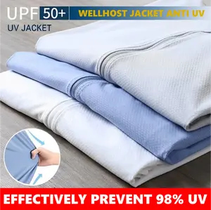 Jaket Olahraga Anti UV Pria Wanita Baju Olahraga UPF50+Jaket Jogging Anti Matahari Breathable Outdoor Sport