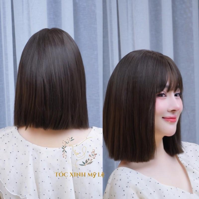 Mã DK19 . Tóc giả nguyên đầu dệt kim ngắn .tặng kèm lược + dưỡng+lưới trùm. Chất tóc chịu nhiệt