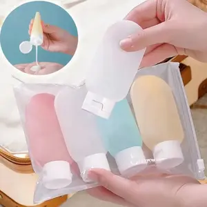 Portable Soft Silicone Reusable Containers for Dispensing Skin Care Products Hand Cream Body Wash 60ml Portioned Bottles