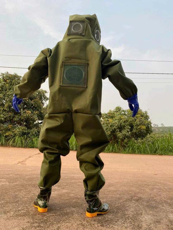  Quần áo bắt ong rừng Kaki 2 lớp siêu dày 