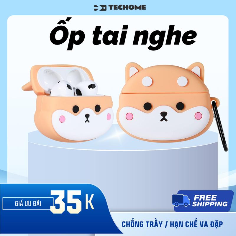 Ốp tai nghe/ vỏ bọc tai nghe bảo vệ tai nghe không bị trầy xước, chống va đập có móc treo tiện lợi , hình hoạt hình dễ thương dễ dàng vệ sinh