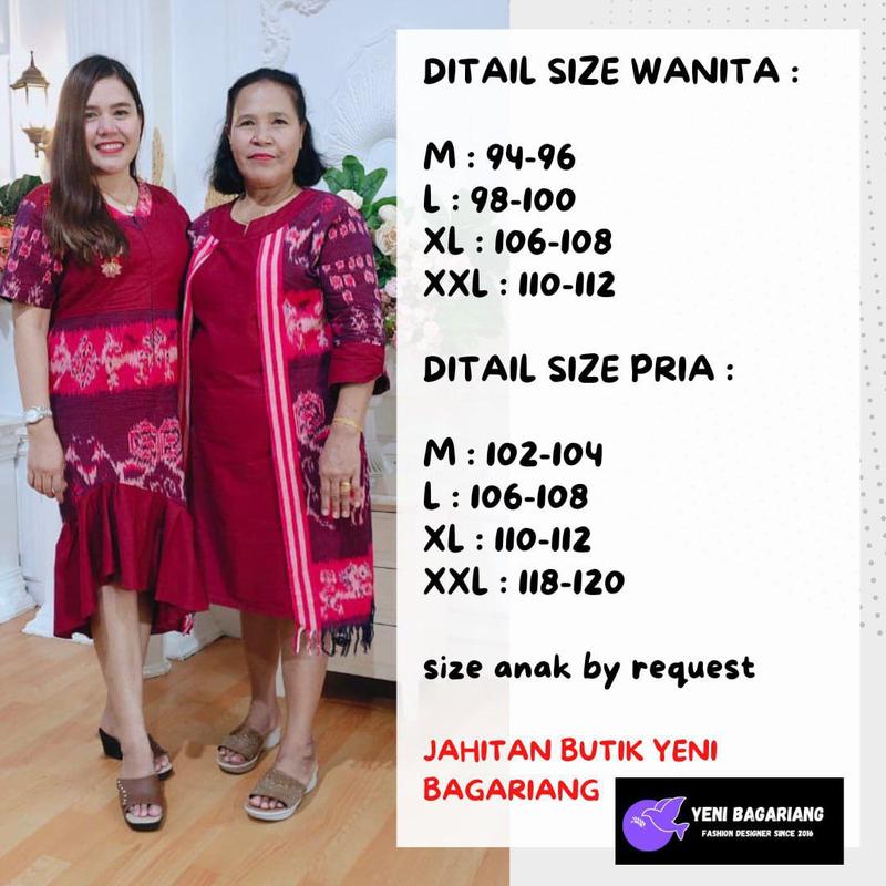 COUPLE BATIK DRESS FURING HANNA KOMBINASI ORGANZA DRESS PESTA 4