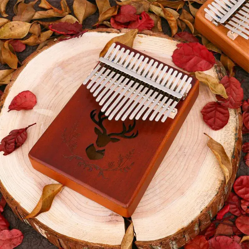 Kalimba Thumb Piano 17 Keys, Portable Mbira Finger Piano Gifts For