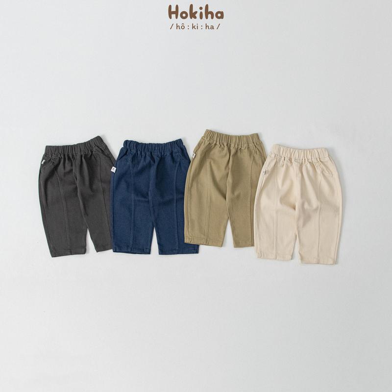 Hokiha Q222- Quần kaki ống rộng may li cho bé trai bé gái vải kaki mềm mịn thoáng mát size từ 8-17kg