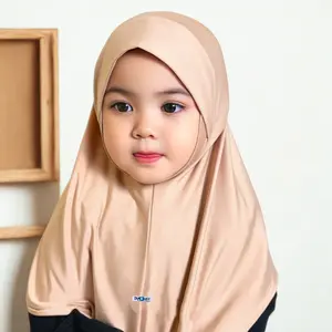 Hijab Bergo Dagu Anak Jersey Usia 1-5 Tahun Kerudung Jilbab Instan Malay Dagu Anak Premium