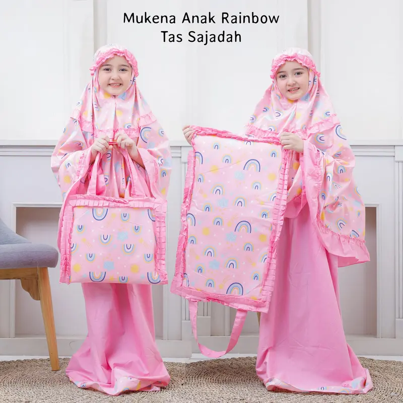 Mukena Anak Tas Sajadah Motif  Ceri 4