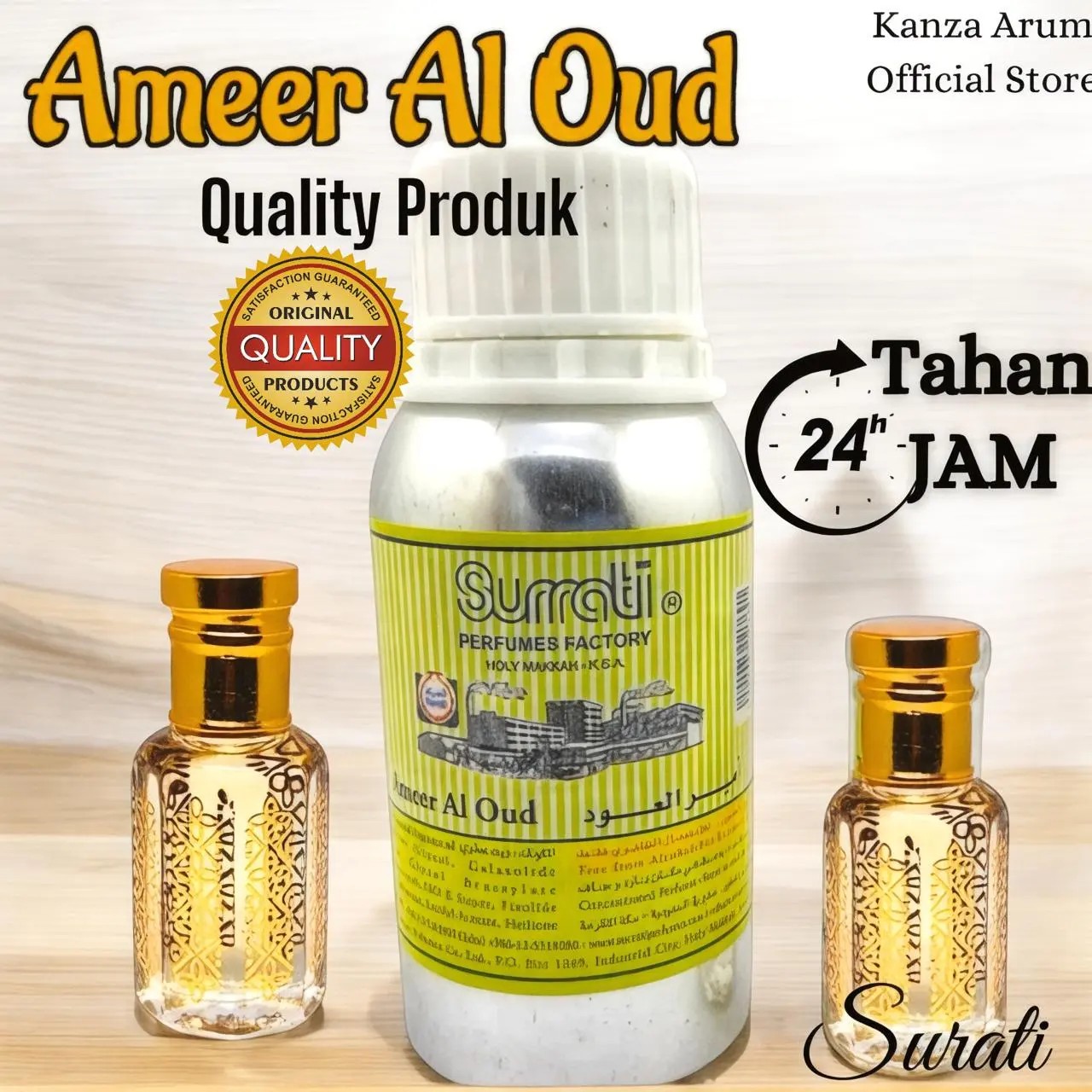 Parfum Ameer al oud murni non alkohol wangi tahan lama/Minyak wangi Ameer al oud surati ori/parfum wangi tahan lama/parfum sholat non alkohol tahan lama 24 jam Perfume Pria Wanginya Laki-Laki