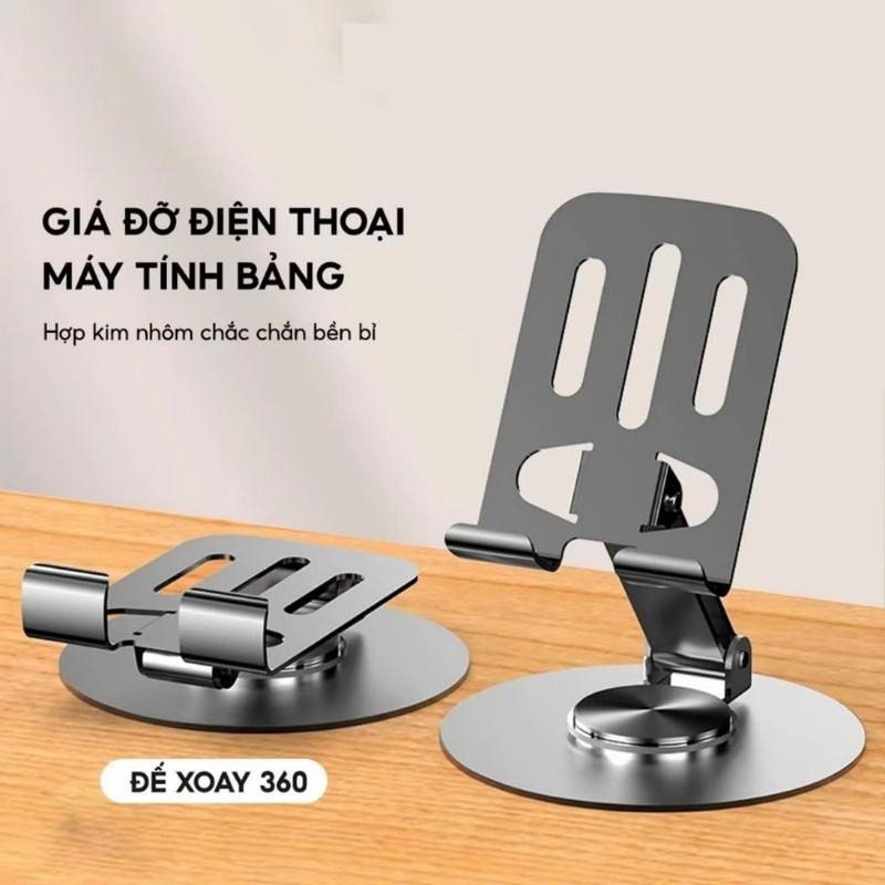 Giá Đỡ Điện Thoại Máy Tính Bảng Xoay 360 Hợp Kim Nhôm, Kệ Điện Thoại Xem Phim Livestream Tiện Lợi 88522