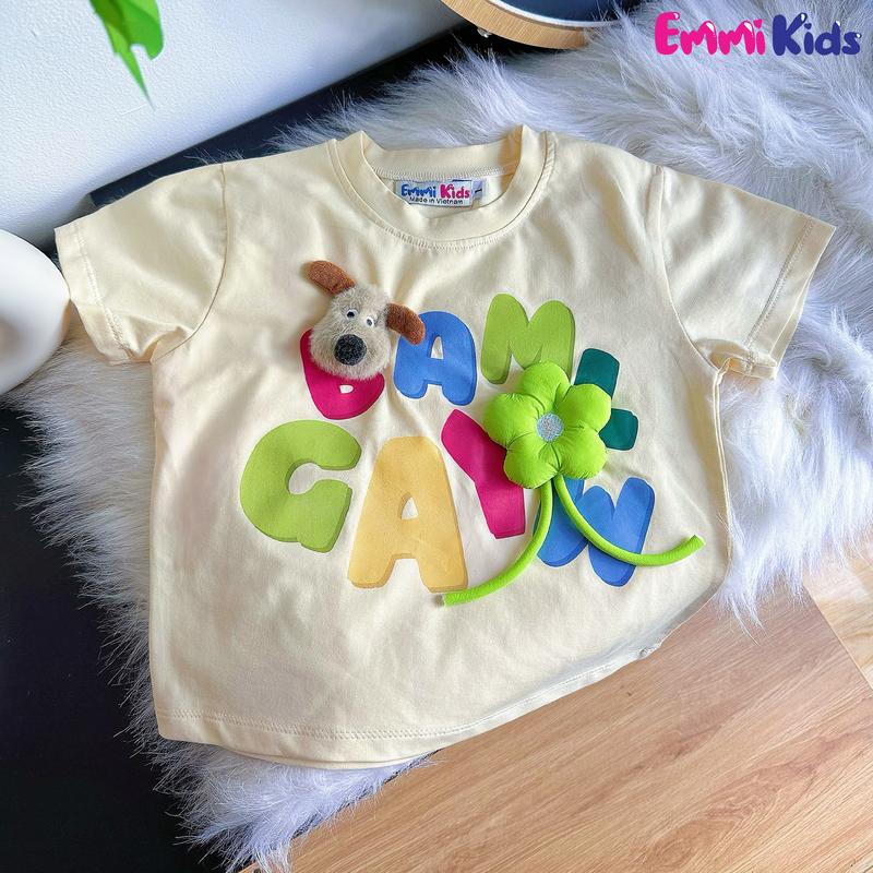 Áo thun hè cho bé gái -S01 EMMIKIDS, chân váy bé gái, áo chất Cotton mát mẻ (8-39kg)