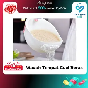 [SH] | Wadah Tempat Cuci Beras | Baskom Tirisan Pencuci Buah Sayuran | Saringan Kacang Kacangan Daging Mangkuk Bilas | Bowl Serbaguna Lubang Plastik | Alat Cuci Beras | Biru | Pink | Merah | Hijau Putih Ungu