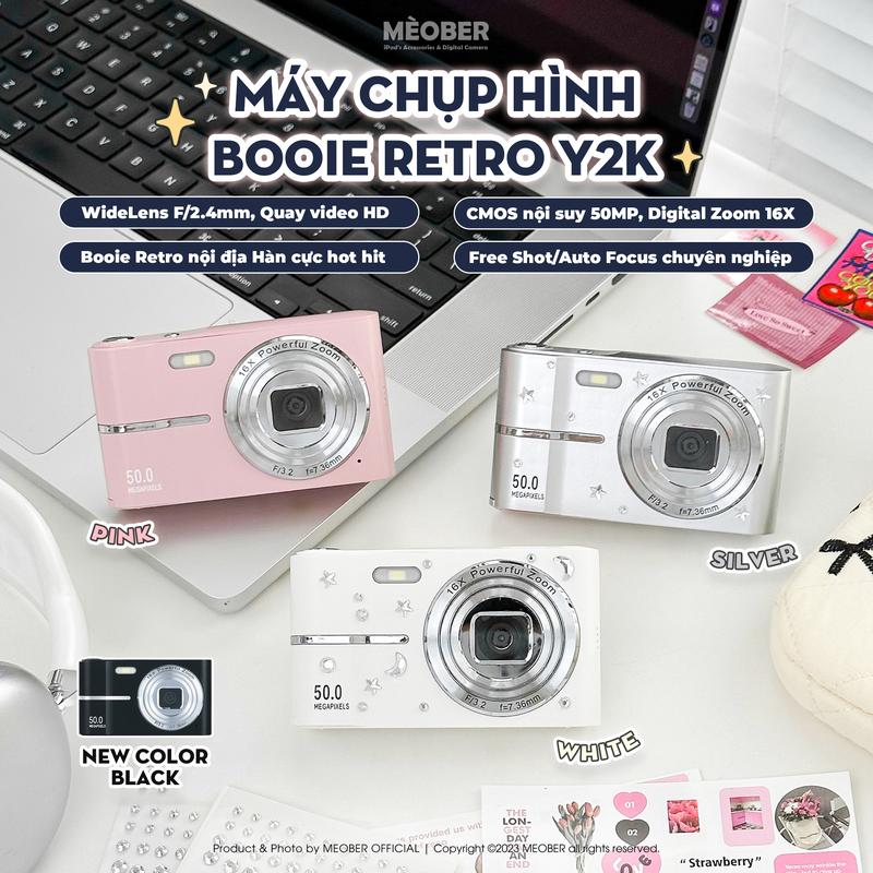 [Tặng thẻ nhớ] Máy ảnh kĩ thuật số digital Retro Y2K Korea Camera - quay, chụp 50MP, siêu gọn by MèoBer