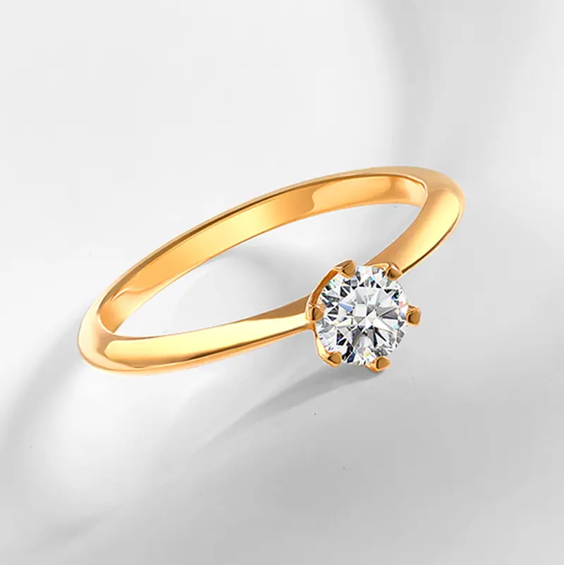 Smyoue 0.5CT D Color Moissanite Diamond Ring for Women Round Brilliant Cut Sparkling Wedding Solitaire Band 925 Sterling Si er