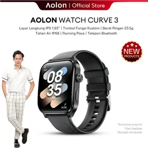 【Exclusive Steven.Stenly】Aolon Curve3 Smart Watch Baru 22g Tali | Bingkai Zinc Alloy | Kecepatan Lari | Layar IPS 1.93 Inci 3D Melengkung | Panggilan Bluetooth | Wallpaper Kustom | Pengawasan Kesehatan Jam Tangan Pintar