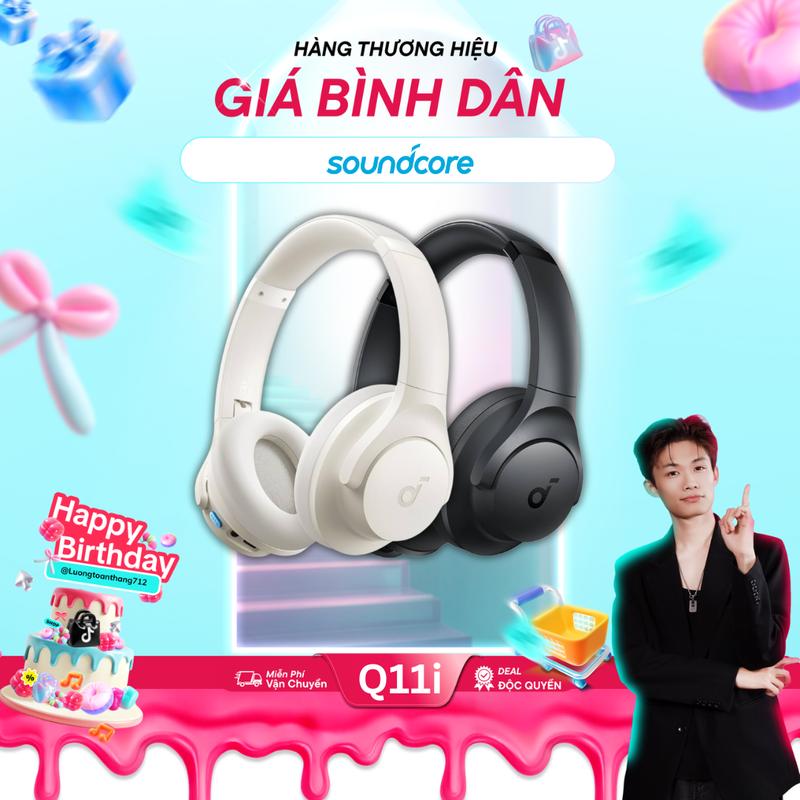   DEAL XẢ KHO  Tai nghe Bluetooth không dây Soundcore - Anker Q11i A3005 Tai nghe qua tai Âm trầm sâu Thời gian chơi 60H Âm thanh độ phân giải cao Đệm tai Có Thể Tháo Rời Kết nối đa điểm 
