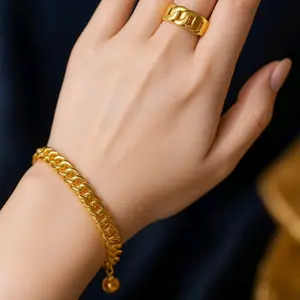 Xuping88 Gelang dan Cincin Sisik lapis crystal gold AMEL cantik SP8