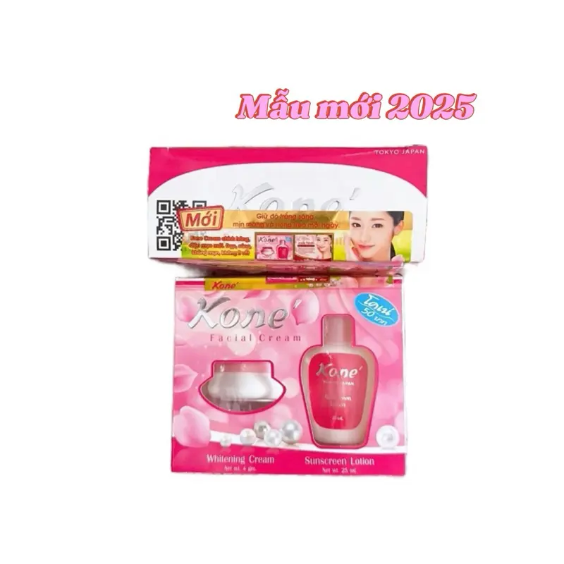 [combo 5 hộp] kem dưỡng da, hổ trợ da mụn, thâm sạm nám tàn nhang, Kone Thái Lan (1 sét gồm 1 kem dưỡng + 1 chai nước) 5