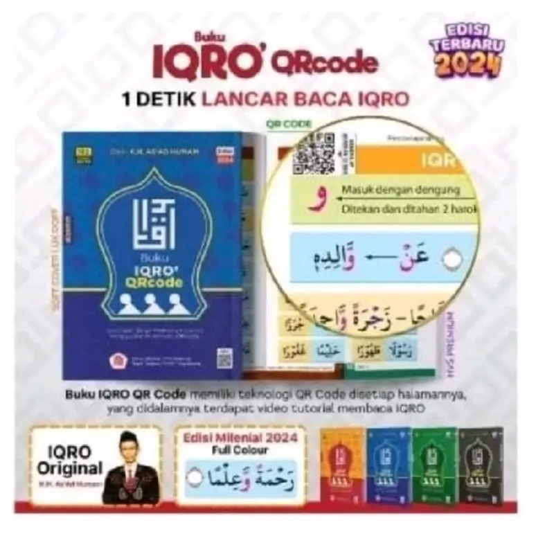 Iqro Milenial QR Code A5 Soft Cover Full Color Disertai QR Code Di Setiap Halaman Penerbit AlQosbah Bonus Kalam Ngaji | Buku IQRO Anak Edisi Millenial Soft Cover Ukuran Sedang A5 AlQosbah Asli Original Soft Cover 6