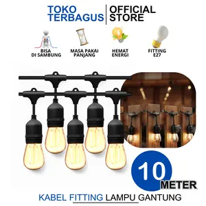 kabel fiting lampu cafe gantung dekorasi outdoor/indoor 10meter