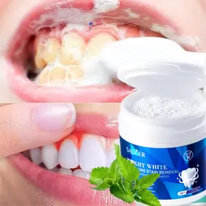 Teeth Whitening Powder Pemutih Gigi Pasta Gigi Alat Gigi Putih Gigi Bersih Kebersihan Mulut Sikat Menghilangkan Noda Pemutih Gigi Bubuk Mutiara Putih 50G