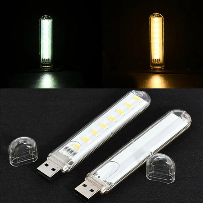 Đèn Bỏ Túi Mini USB 8 LED, Đèn Thẻ Bỏ Túi, Nguồn Điện Di Động, Cắm Trại, Máy Tính Xách Tay, Mới # 306653 7