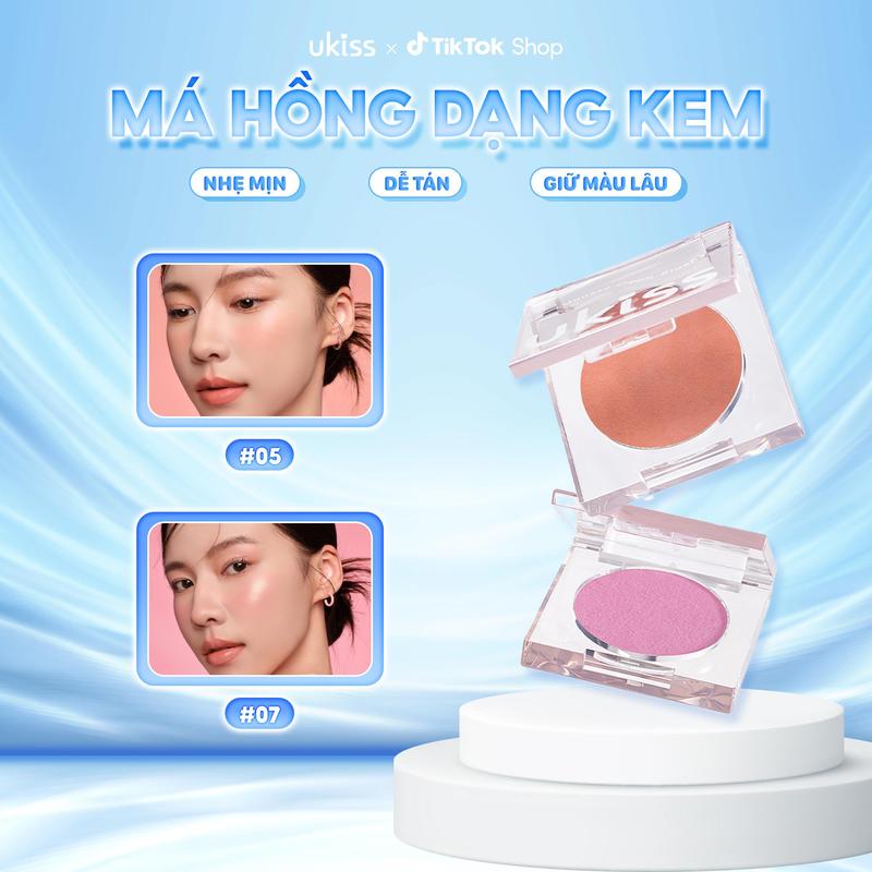 Ukiss Combo 2 Má Hồng Dạng Kem Nhẹ Mịn Dễ Tán Giữ Màu Lâu 3.2g