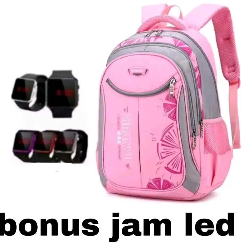 tas sekolah anak perempuan - tas anak cewek - tas anak perempuan - tas sport anak - ransel anak perempuan - tas punggung anak - tas ransel anak cewek  ( BONUS JAM LED ) Fashion 4