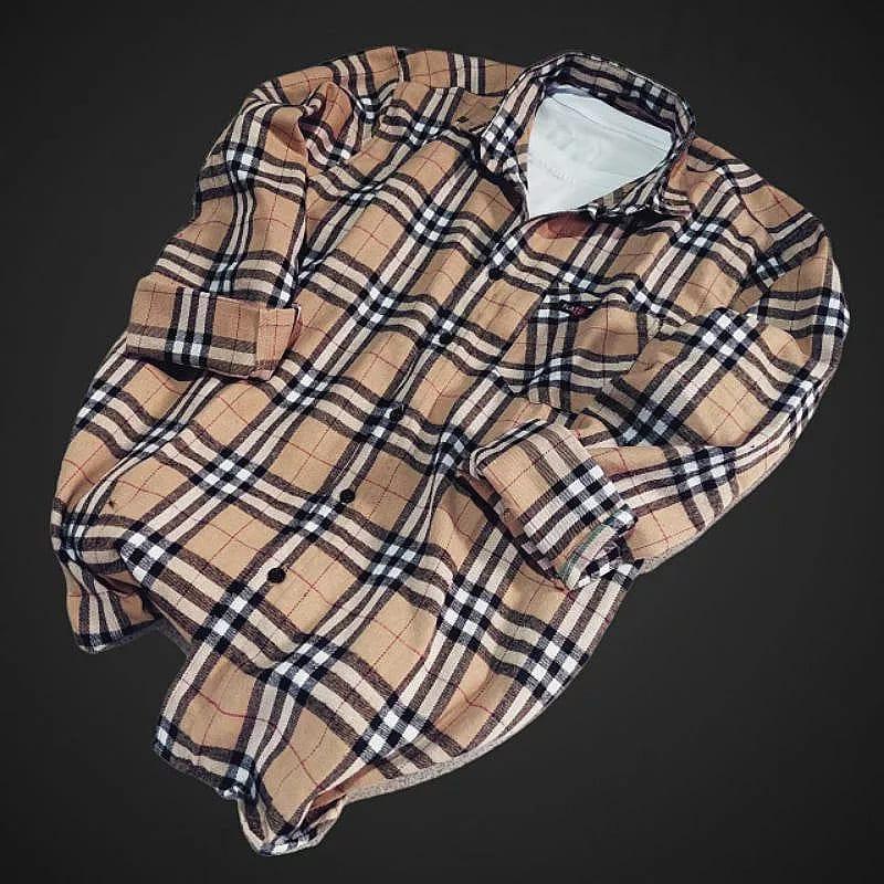 KEMEJA WARNA CREAM CATUR KEMEJA FLANEL PRIA LENGAN PANJANG PREMIUM QUALITY Kain Lembut Kotak Distro Casual Motif Nyaman Semi Surfing 4