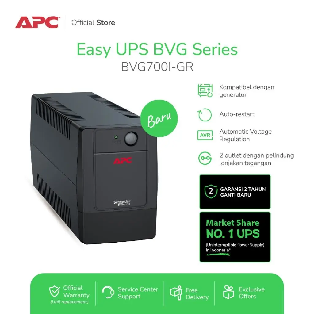 APC Easy UPS BVG 700VA 360W BVG700I-GR Tower 230V Schuko AVR