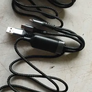[COD] PLUGS Cable Data 3in1 BLACK Kabel Data Micro USB Type C Warna Hitam Lightning Fast Charging Pengisian Daya Cepat