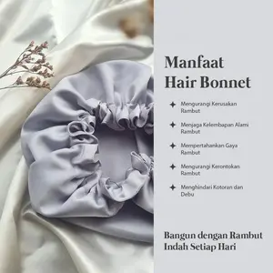 Hair Bonnet Premium Satin Silk - Pelindung Rambut Saat Tidur