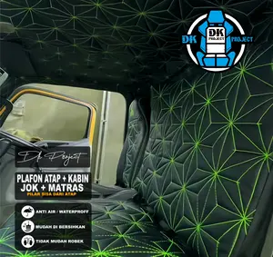 (COD) full interior plafon atap atap kabin belakang sarung jok matras mobil truk dan pickup motif diamond stich Car