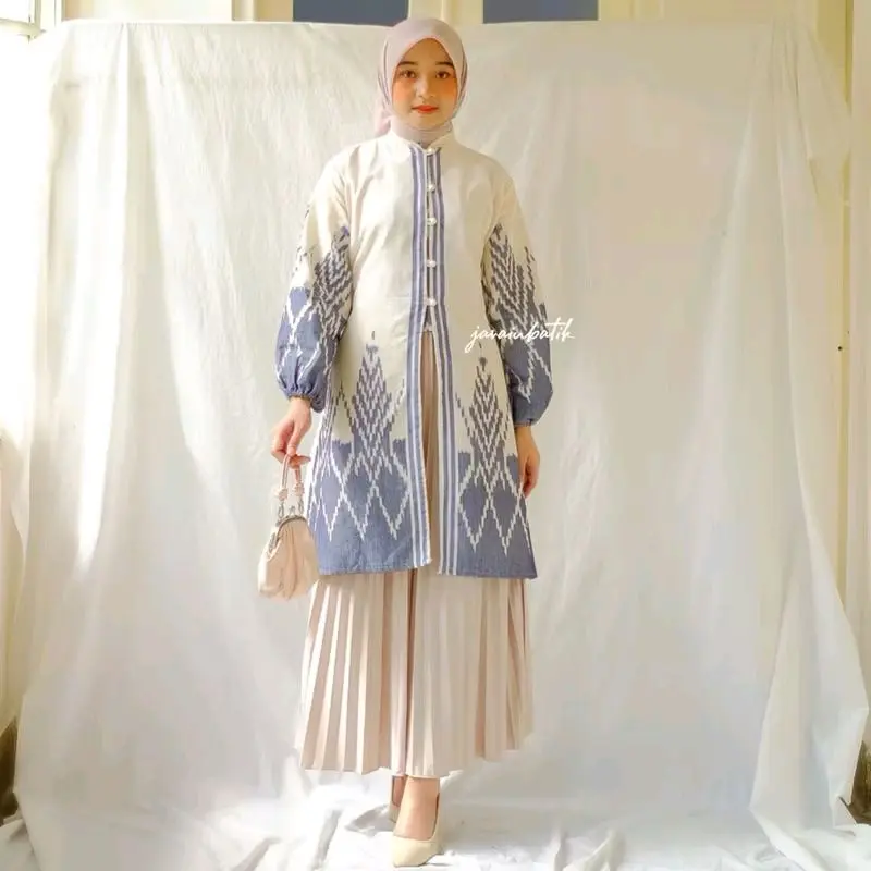 Tunik raya kondangan tenun terbaru kekinian