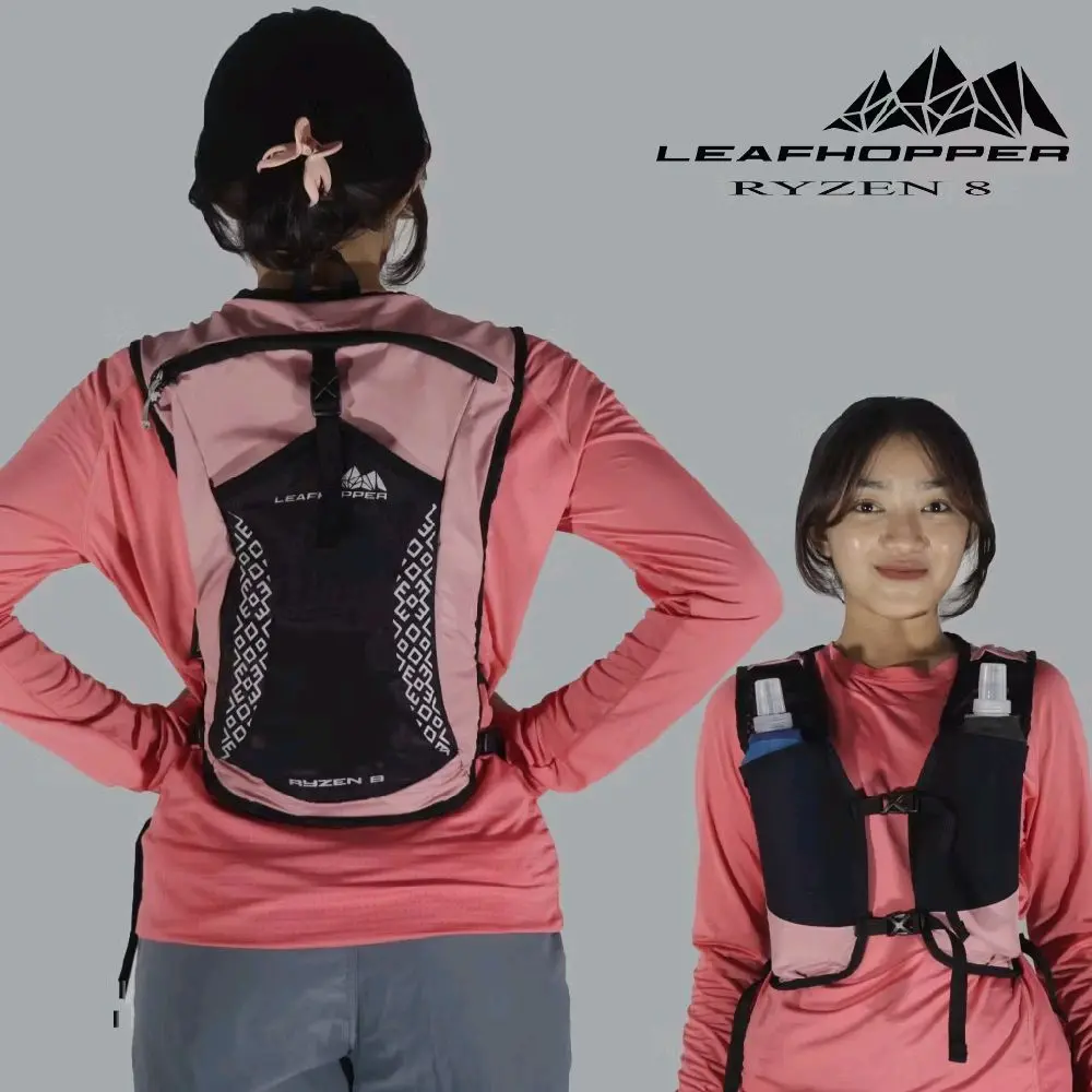 LeafHopper Tas Hydropack Ryzen 8 Olahraga Outdoor Tas Punggung Gunung Uniseks Anti Air Nyaman 8 Liter Ergonomis untuk Motor Trail Hiking dan Camping