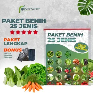 Paket Bibit Benih 25 Jenis Sayur dan Sayuran Buah Lengkap Bonus Plus