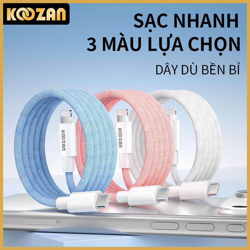 Dây sạc IP, sạc nhanh PD 27W, vỏ dây được thêm 1 lớp dây dù, dài 1M/2M, tương…