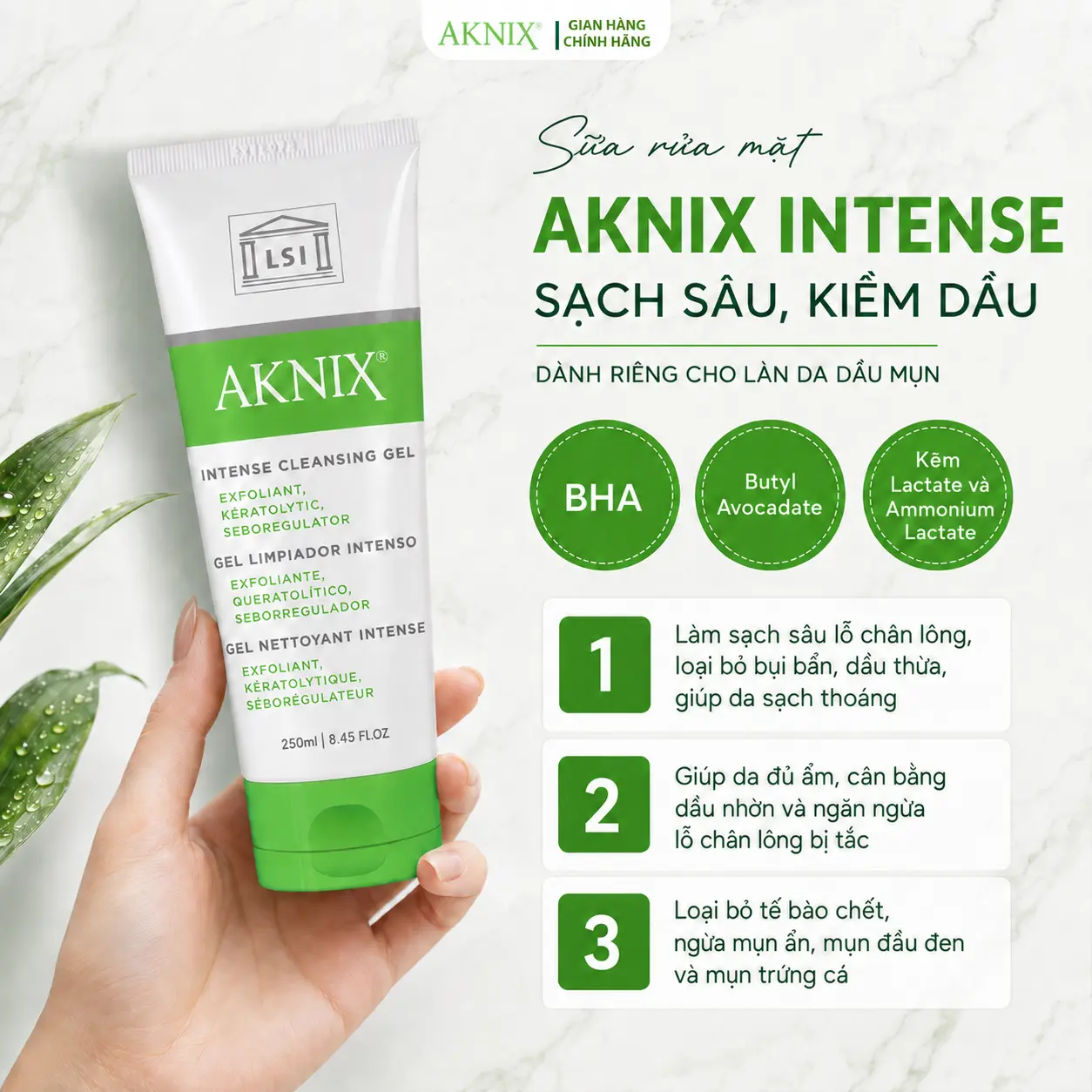 Sữa Rửa Mặt  AKNIX Cho Da Dầu , Mụn Viêm, Mụn Ẩn, Mụn Đầu Đen Nhập Khẩu Pháp | BigBuy360 - bigbuy360.vn
