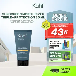 Kahf Sunscreen Moisturizer Triple+ Protection SPF 30 PA+++ 30 ml - Sunscreen Perawatan Wajah Pria - Suitable for Daily Use