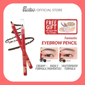 Fanbo Fantastic Eyebrow pencil (DP) - Pensil Alis - Waterproof - Tahan Lama - Mengandung Vit E & C sebagai Anti Oksidan  yang merawat kesehatan alis mata - Tidak Luntur - Limitied Edition - warna Natural - semua jenis kulit - mempertegas bentuk alis