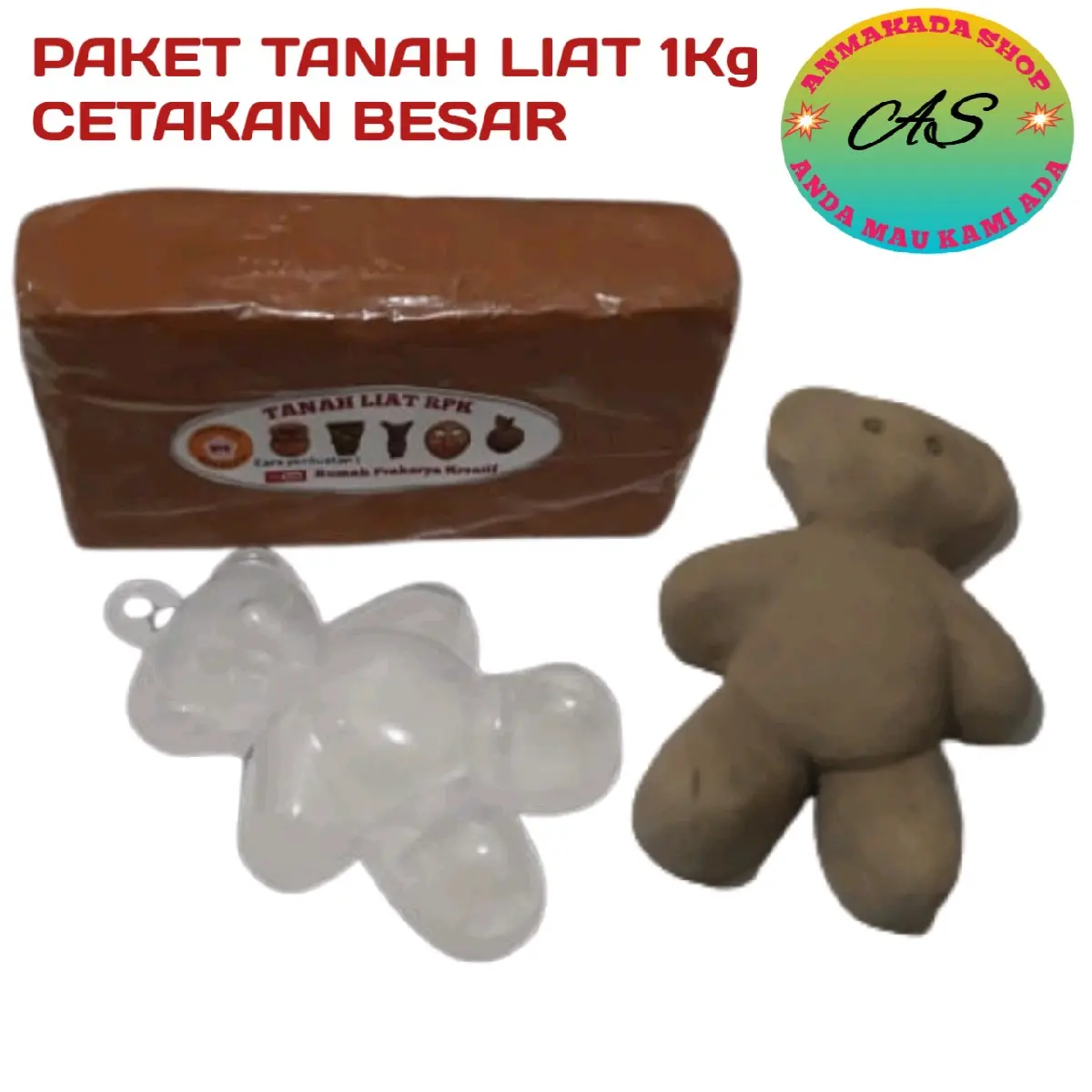 Paket Mencetak tanah liat 1kg Cetakan besar kerajinan diy