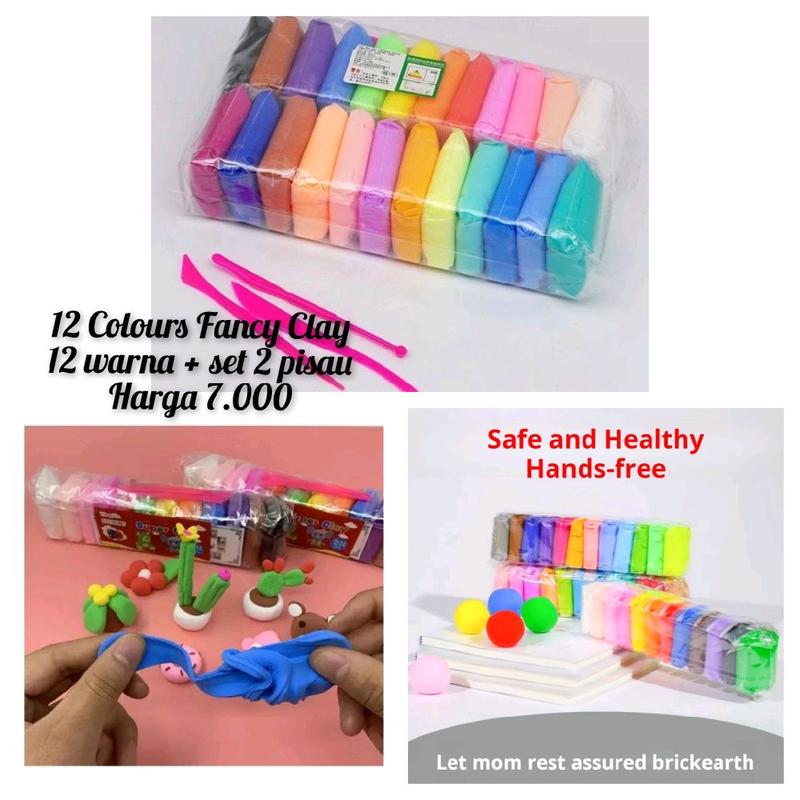 clay polymer mainan edukasi isi 12 0