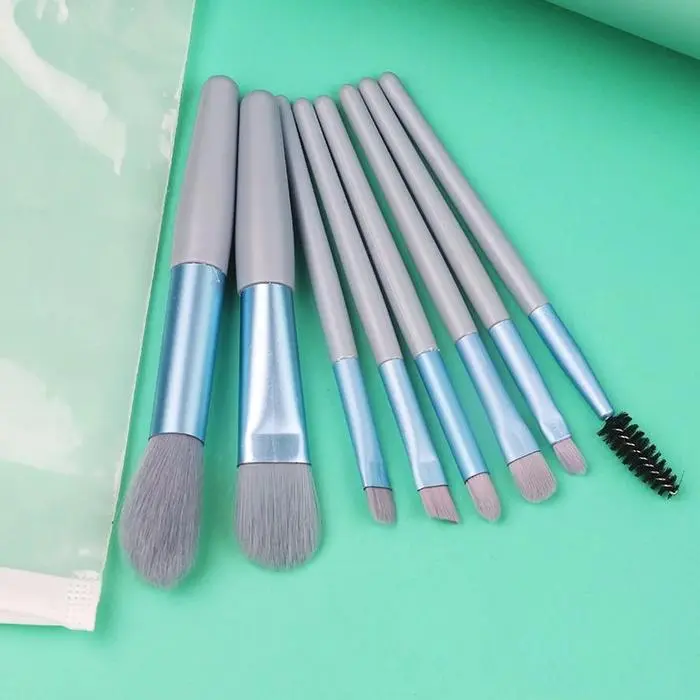 Kuas Set 8pcs Kuas Makeup 4 Varian Warna Bulu Halus Sintetis