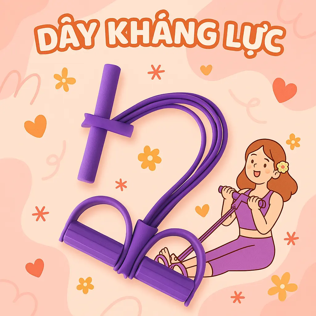 Dây kháng lực bàn đạp 6 ống co giãn cao cấp – Dây tập thể dục giảm mỡ bụng, hỗ trợ ngồi lên hiệu quả, dụng cụ tập gym tại nhà cho nữ giới, tăng độ săn chắc, tiện lợi mang theo, phù hợp người mới bắt đầu & người tập yoga, hot trend TikTok 2025