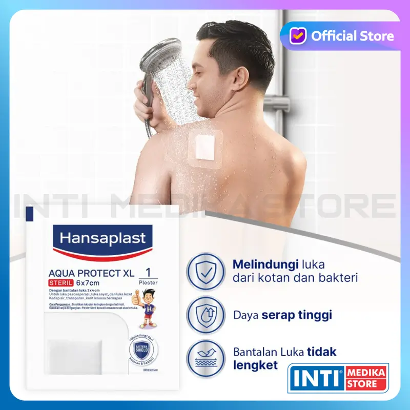 HANSAPLAST - Plester Luka Besar Kedap Air ECER | AQUA PROTECT Steril 1