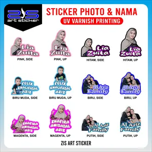 Stiker Tulisan Nama dan Foto Custom Tahan Anti dan Tidak Luntur UV Varnish Printing - Zis Art 2