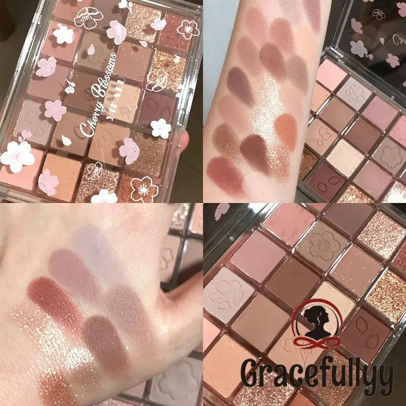 [COD]DIKALU Eyeshadow Palette Cherry Blossom Glitter Matte Eyeshadow 20 Warna Nude Eyeshadow Palette-GY