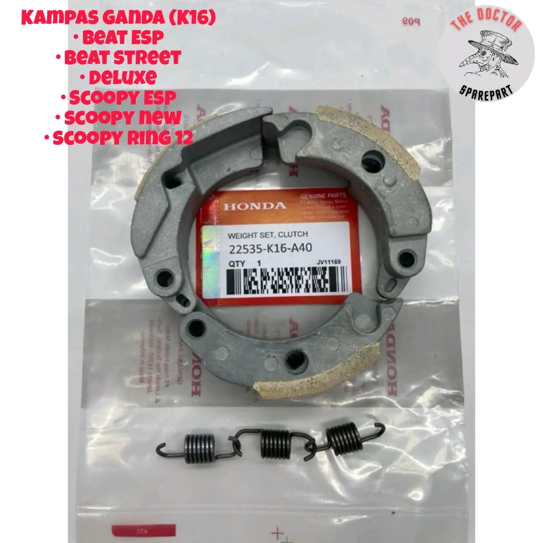Kampas Ganda (K16) Buat Motor Scoopy Esp, Scoopy New, Scoopy Ring 12, Beat Esp, Deluxe dan Street